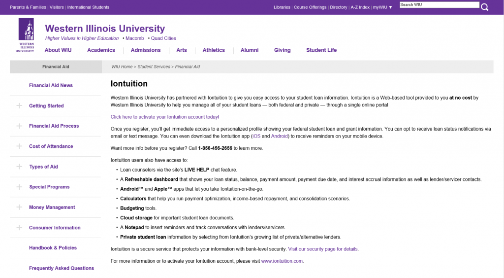 Western Illinois Iontuition Page