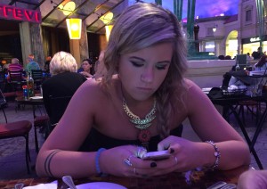 Texting at dinner
