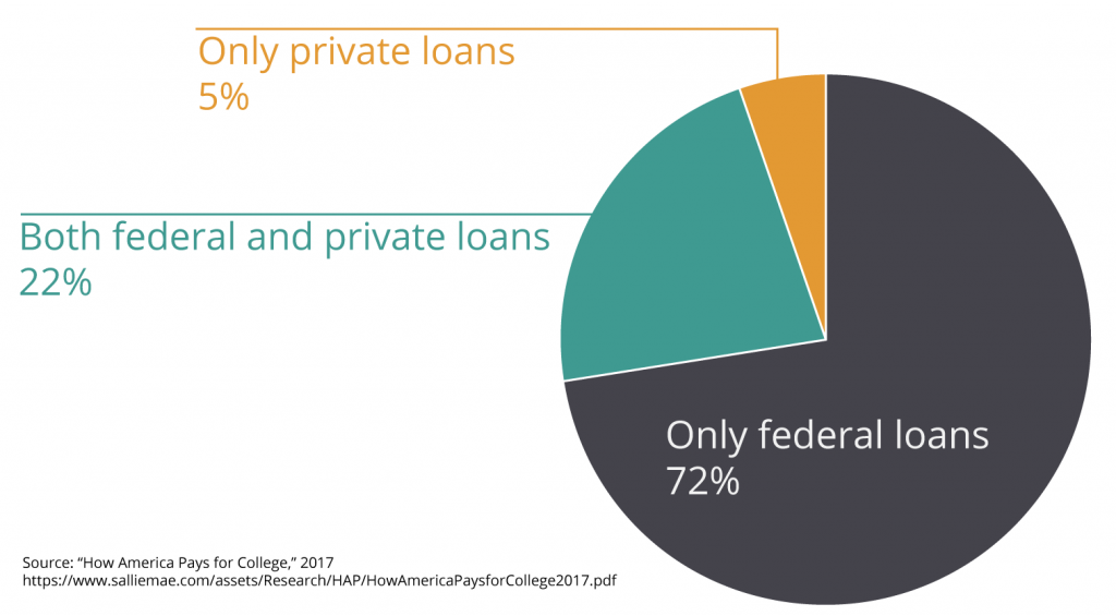 Only 5% of borrowers rely entirely on private student loans