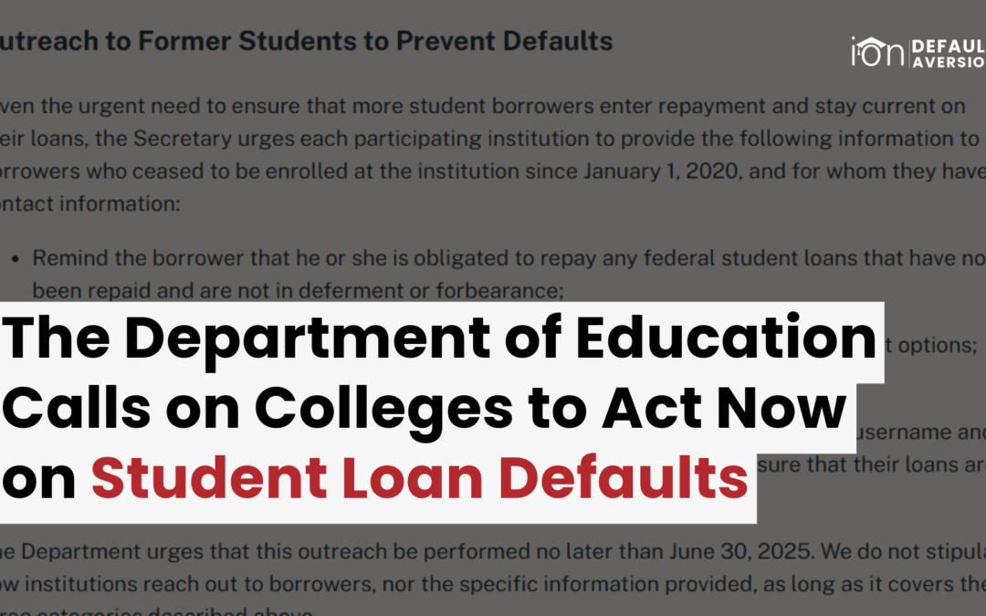 Department of Education Calls on Colleges to Launch Default Aversion